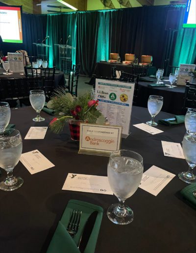 Sponsors names on tables at Lost Valley